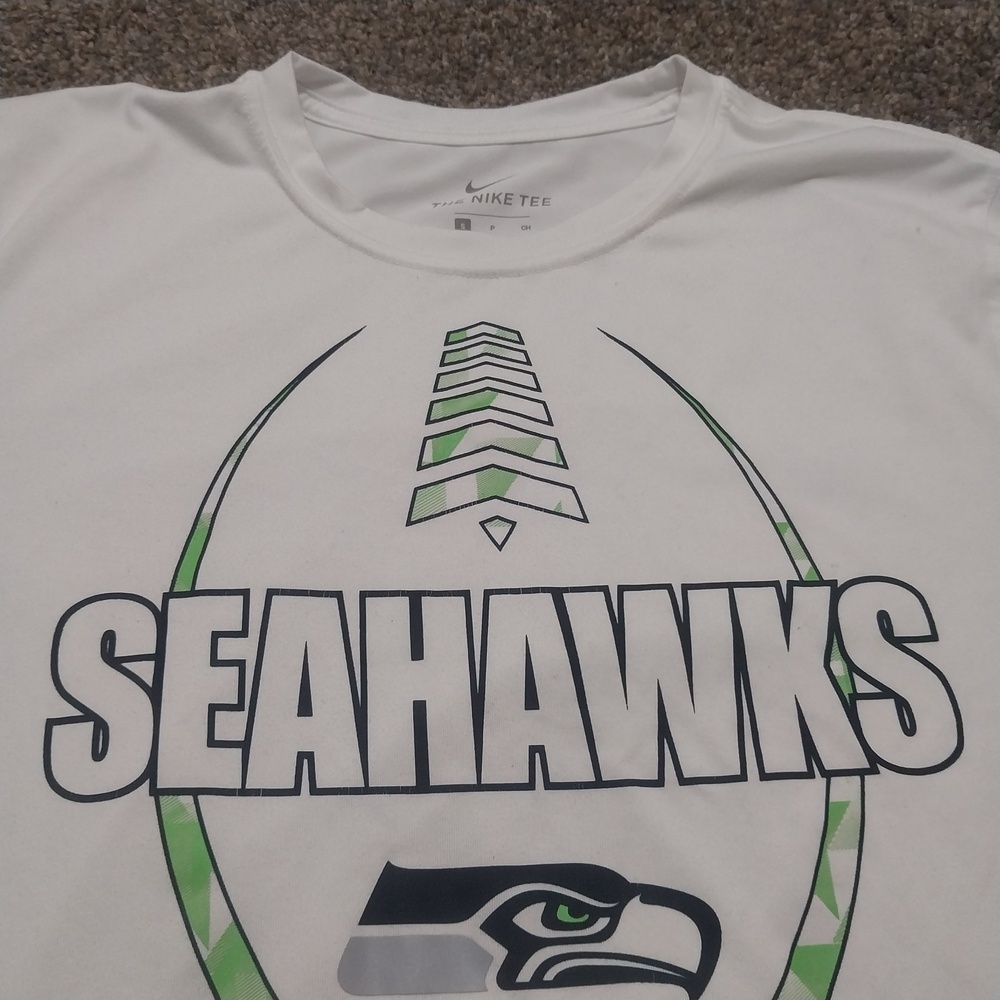 Mens Nike Seattle Seahawks Dri-FIT T-Shirt Size Small White Short Sleeve NFL